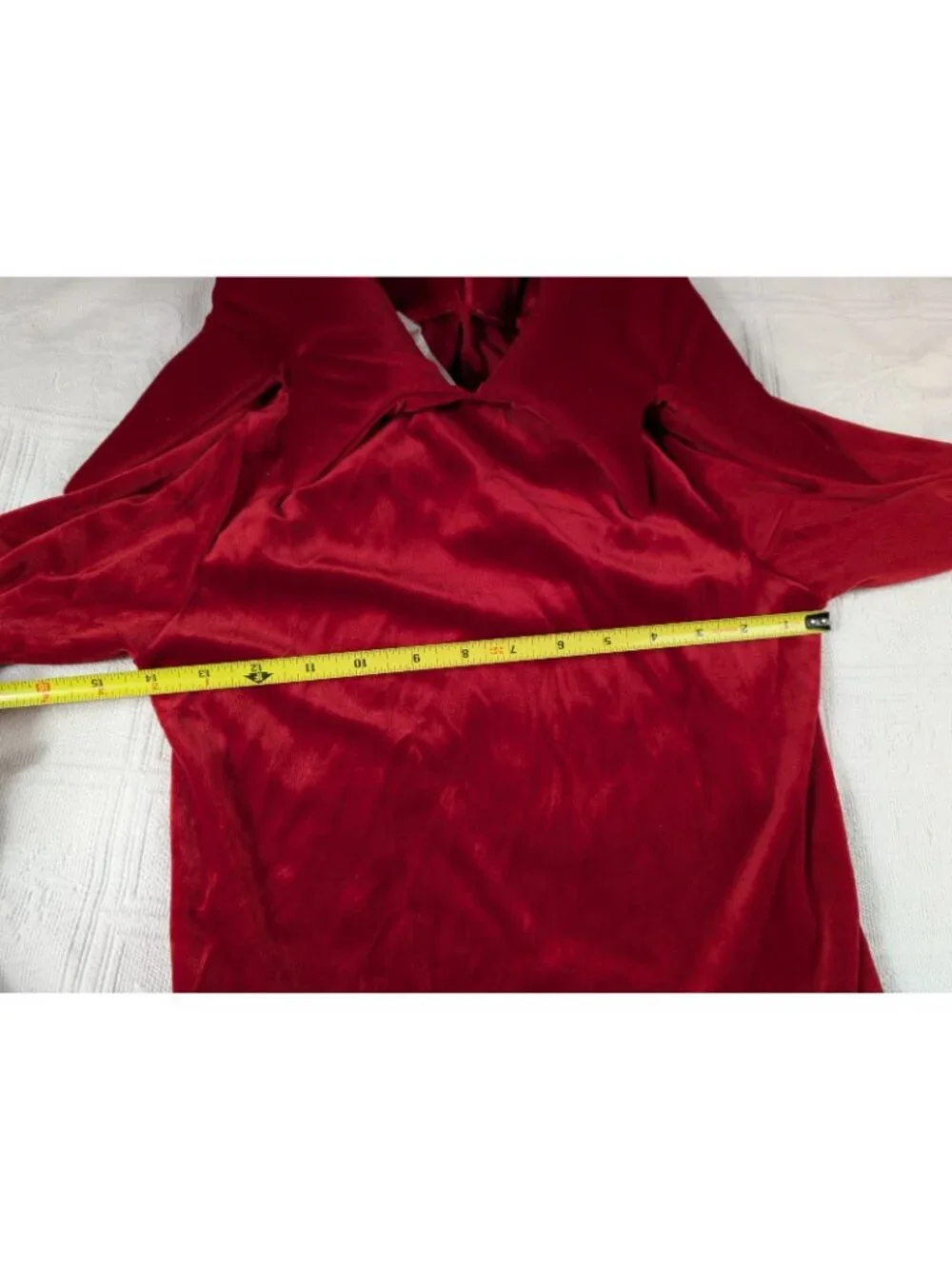 Disguise Halloween Costume Size 7-10 wizard Hooded covered Velvet Red - Picture 11 of 11